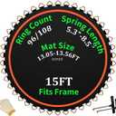 Trampoline Mat Replacement-Fits 15ft Trampline Frame with 96/108 Rings for Choose,Fits 5.3"-8.5" Springs, Mat Diameter 13.05ft-13.56ft,Spring and Frame not Included