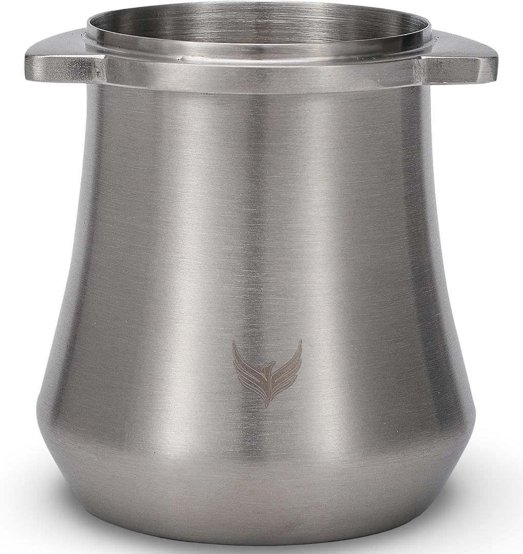 Dosing Cup 54mm for Breville Espresso Machine and Grinders, Stainless Steel Coffee Bean Dosing Cup 54 mm With Grinder Activating Tab Premium Espresso Tools (Brushed Silver)