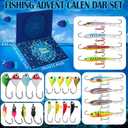 24 Ice Fishing Advent Calendar 2025 Christmas Countdown 24 Days Ice Fishing Lures Countdown Calendar Set for Ice Fisher Adult Men Father Ice Fishing Blind Box Surprise Gift (Bright Style)