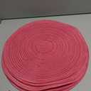 SHACOS Round Braided Placemats Set of 6 Cotton Round Place Mats 15 inch Washable Table Mats for Dining Table Holiday Party (Hot Pink, 6)