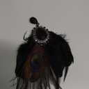 Aimimier 1920s Flapper Feather Hair Clip with Crystal Head Chain Roaring 20s Headpiece Costume Masquerade Hair Jewelry