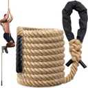 Climbing Rope Gym Workout - 10FT 15FT 20FT 25FT 30FT 35FT Heavy Duty Jute Thick Ropes for Adults Strength Training Outdoor Tree Swing Indoor Home Fitness Exercise - 1.5 Inch
