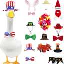 8 Set Holiday Porch Goose Outfits All Seasons Holiday Bundle St. Patrick Easter Summer Hawaiian 4th of July Fall Lawn Goose Clothing Porch Clothes for Patio Yard Lawn Decor