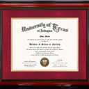 GMFrames 11x14 Diploma Degree Frame with Red Mat or Display 15x18 Certificates without Mat,Solid Wood,Cherry Finish with Intricate Black Rope Detail,UV Protection Acrylic