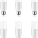 6W LED Tubular Light Bulbs - 60 watt Equivalent 600 Lumen, E26 Base Daylight 6500K Non-Dimmable, Pack of 6