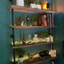ROGMARS Floating Shelves for Wall,Solid Wood Shelves Industrial Pipe Shelving 36inch for wall Decor,Kitchen,Living Room, 9.8D x 36W x 51H in