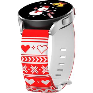 Laband Christmas Engraved Band Compatible with Samsung Galaxy Watch 7/6/5/4/FE 40mm 44mm/Watch 5 Pro 45mm/Watch 6/4 Classic/Watch 3/Active 2&1, 20mm Soft Silicone Strap for Men Women