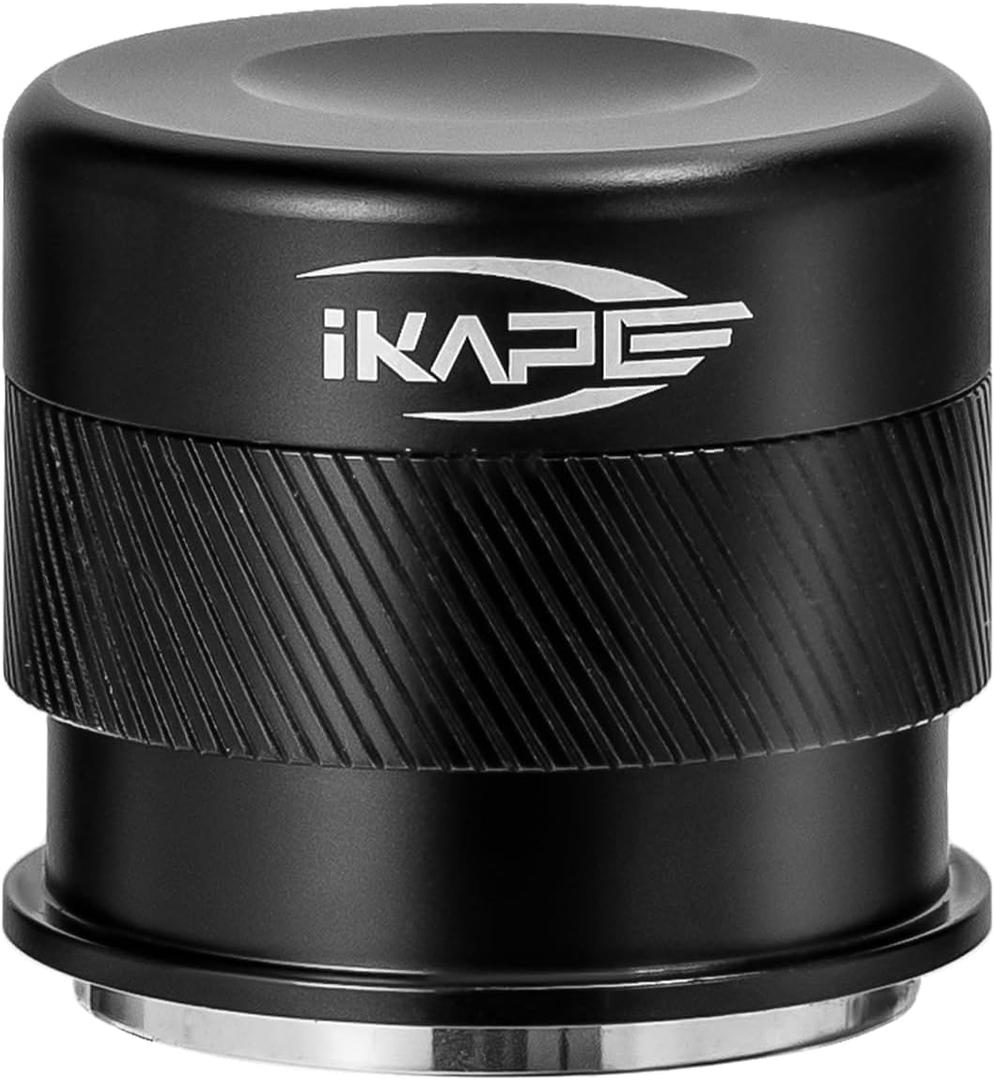 IKAPE 51mm Espresso Tamper, Premium Barista Coffee Calibrated Tamper with Spring Loaded, 100% Stainless Steel Tamper Compatible with All 51MM Bottomless Portafilter (Black)
