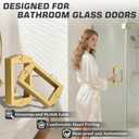 Alise 6" Shower Door Handle,Sliding Door Handles,Push Pull Glass Door Handle, Square Back to Back Shower Doors Handle, SUS304 Stainless Steel Shower Doors Hardware Replacement,Brushed Gold