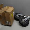 2-Swivel 8" Pneumatic Caster with zinc top Plate 360 Degree RotationBlack Rubber Wheel - Capacity 700 lbs.