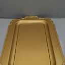 2Pcs Vintage Gold Decorative Tray, Plastic Serving Tray for Coffee Table, Living Room, Ottoman, Bathroom. (Rectangle, 2640dg)