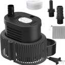 Pool Cover Pump Above Ground  Submersible Sump Pump, Swimming Water Removal Pumps, with Drainage Hose & 25 Feet Extra Long Power Cord, 850 GPH inGround, 3 Adapters Black