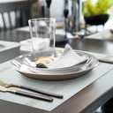 More Dcor Dining Table Placemats, Washable Heat-Resistant PVC Vinyl Table Mats for Dining Room and Kitchen, Anti-Slip - Set of 6 - Ivory