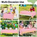 misaya 3 Packs Dot Disposable Table Cloth, 54 x 108 Inch Waterproof Plastic Tablecloth, Rectangle Gold Dots in Pink Table Covers for Mother's Day, Picnic, Birthday, Party