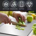 Apex Titanium Cutting Board, Stainless Steel Cutting Board, Titanium Cutting Boards for Kitchen,Double Sided Chopping Board for Cutting Meat Vegetable Fruit(Silver, 15.4 x 11in)