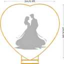 Heart Shape Wedding Metal Arch Backdrop Gold Flower Balloon Arbors Stand for Wedding Birthday Party, Graduation Decorations and Baby Shower 2M, 6.6FT