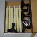 Homemory 6 Pcs Window Candles with Remote Timer Dimmer, Christmas Candles for Window Battery Operated, Ivory Flameless Taper Candle with Holders and Suctions, LED Candlesticks for Xmas Holiday Decor, Ivory Candles