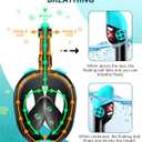 Viginsul Mask Fins Snorkeling Gear for Adults, Full Face Snorkel Mask & Adjustable Swim Fins Snorkel Set, Panoramic View Snorkel Mask Dry Top Anti-Fog Anti-Leak