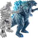 TwCare Set of 2 Mecha Godzilla Earth MechaGodzilla Kiryu Toys, Kaiju Universe Action Figures King of The Monsters Movable Joints Movie Series Soft Vinyl, Travel Bag