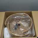 Beige Boho Handwoven Chandelier Pendant Light - Natural Rattan Ceiling Fixture for Dining Room Bedroom Garden - Adjustable Height E26/E27 Compatible(Hemp Rope)