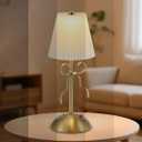 Cordless Table Lamp,Small Desk Lamp with 3 Color,Touch Dimmable Bedsdie Lamps,Bow Lamp with Fabric Shade,LED Night Light for Girls Room Princess Room Decor(Gold)