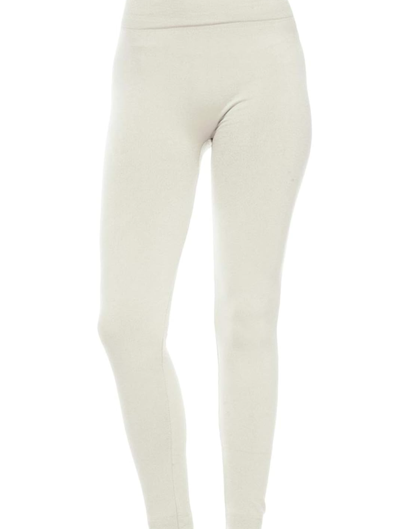 KMystic Winter High Waist Fleece Lined Leggings (L, Ivory)