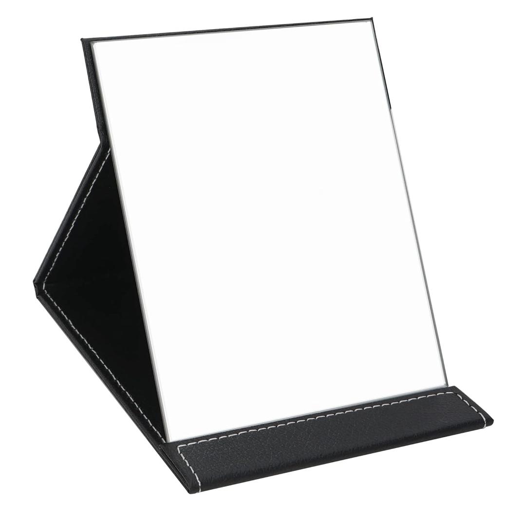 EFAILY Folding Travel Mirror, PU Portable Adjustable Rectangular Ultrathin Mirror, for Travel, Camping,Home(6.4W5.3L)