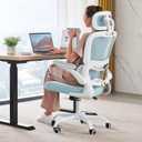 TRALT Office Chair Ergonomic Desk Chair, 330 LBS Home Mesh Office Desk Chairs with Wheels, Comfortable Gaming Chair, High Back Office Chair for Long Hours (Blue)