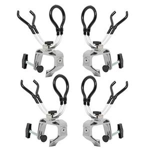 NovelBee 4 Pack of Aluminum Alloy Boat Rods Holder with Clamp Adjustable Up and Down and 360 Degree Rotatable Fishing Rod Racks