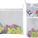 Lilly's Love Bath Toy Storage - Large 14 x 20 inch Bathtub Toy Holder + 4 Locking Hooks, Quick Dry & Easy for Kids to Put Bath Toys Away (2 Pack)