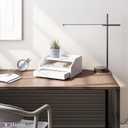 Ballucci Desk Organizer with Drawer, 2 Tier Paper Office Supplies Desk Organizer, 13 2/5" x 9 3/5" x 6", White
