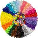 Pony Beads Bulk, 4800Pcs 24 Colors Rainbow Pony Bead for Craft Bracelets Making, Hair Bead for Braids, Plastic Colored Beads for DIY Projects