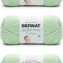 Bernat Softee Baby Cotton Jade Frost Yarn - 3 Pack of 120g/4.25oz - Blend - 3 DK (Light) - 254 Yards - Knitting/Crochet