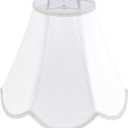 GO&SO White Lamp Shade Medium Scalloped Lamp Shades,6"Top x 13"Bottom x 10.6"Vertical Height,Replacement Lampshades for Table Lamps,Handmade Bell Lamp Shades(Spider),Petal Edge Braid, Easy Assembly