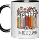 Funny Gifts for Book Lover, Bookish Coffee Mug, Birthday Thanksgiving Christmas Gifts For Librarian Reading Enthusiast Teacher, One More Chapter Bookworm Tea Cup 11 OZ