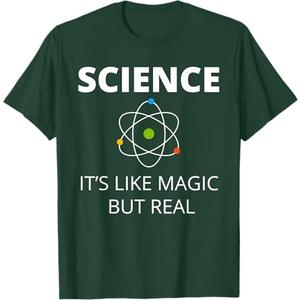 Science It's Like Magic BUT Real Geek Scientist T-Shirt XL Green