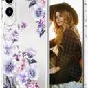 Hungo Compatible for Samsung Galaxy S25 Edge Case for Women Girls Clear Design Cute, Girly for Women Girls Floral Transparent Skin Pink Anemones