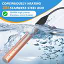 240V 3000W Immersion Water Heater for Pool & Bathtub, Electric Fully Sumbersible Bucket Heater, Fast Heating Stainless Steel Heater, for Inflatable Swim Pool, Stock Tank, Hot Tub, Baptistry, Camping