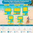 Inflatable Floating Dock, 8FT x 6FT, Mint Green/Yellow