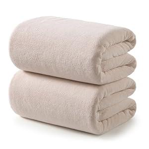REDKISS 2 Pack Microfiber Extra Large Bath Sheets, 35 x 70 Inches, 670G, Soft and Absorbent, Quick Dry Oversized Bath Towels, Perfect for Bathroom, Plush Shower Towels for Spa, Gym & Hotel, Beige