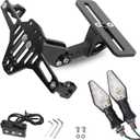 MDPROMCP Universal Adjustable Motorcycle License Plate Holder Motorcycle Fender Eliminator Kit With 2 Turn Signal Lights
