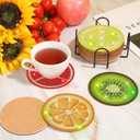 Billbotk 12 Pieces Diamond Art Painting Coasters Kit with Holder, Diamond Art Coasters, DIY Diamond Crafts Projects, Diamond Dot Kits for Adults and Beginners(Fruit Style)