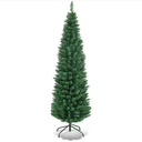6 ft. PVC Unlit Artificial Slim Pencil Christmas Tree with Stand Home Holiday Decor Green