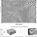 Vaukki Waterproof Outdoor Rug 5x8, Grey Striped Patio Mat