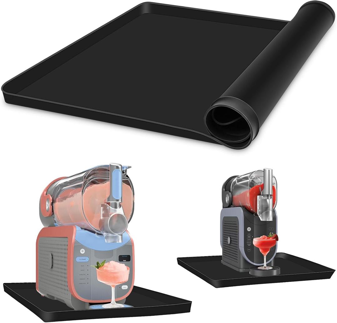 Silicone Mat for Ninja Slushi Max Machine, 21.6 * 15.7 * 0.67 inch Countertop Protector Mat Compatible with Ninja Creami Ice Gream Maker Series, Black