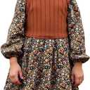 SOLY HUX Toddler Girl's Fall Floral Dress Long Sleeve A Line Cute Casual Short Dresses