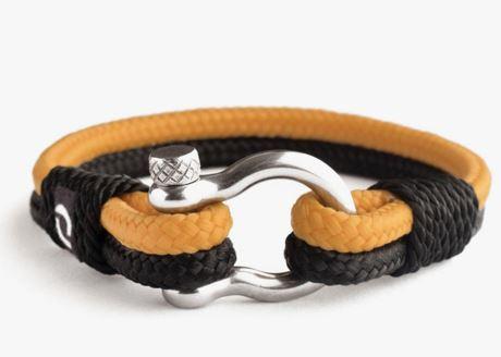 Mens Rope Bracelet - Stainless Steel Silver Shackle, Extremely Durable and Scratch Resistant Waterproof Paracord, Handmade, Nautical Wristband for Men 12-8.5