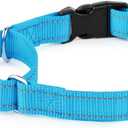 PLUTUS PET Reflective Martingale Collar with Quick Snap Buckle,No Pull Dog Choker Collar for Small Medium Large Dogs,S,Blue (S:12"-16")