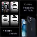 TOCOL for iPhone 15 Case, Compatible with Magsafe, Full Camera Protection, Built-in Magnetic Ring, Drop Protection, Translucent Matte Phone Case for iPhone 15 6.1 inch (Black)