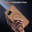 Compatible with Google Pixel 9A Case with Magnetic [Compatible with Mag-Safe][Military Grade Drop Protection] Slim Translucent Matte Phone Case with Anti-Fingerprint Tech, Brown